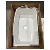 30" x 19" Single Bowl Fireclay Sink in White