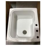 25" x 22" Single Bowl Composite Sink in White