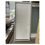32" x 80" LH 2-Panel Steel Exterior Door in White