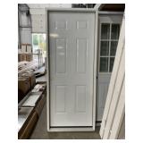 32" x 80" RH 6-Panel Steel Exterior Door in White