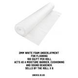 2MM White Foam Underlayment For Flooring x 6