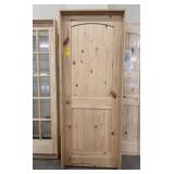 30" x 80" RH Knotty Pine Arch Top Door
