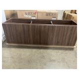 59"W 3-Door Wall Mount Vanity Base in Brown