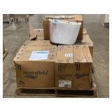 Pallet of Mansfield White Toilet Tanks