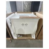 31" x 22" Vanity in Bone with Single Sink Top