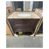 31" x 22" Vanity in Walnut with Single Sink Top