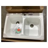 33" x 22" Drop-In Double Bowl Composite Sink