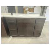49" x 22" Vanity in Walnut with Single Sink Top
