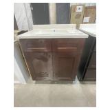 31" x 22" Vanity in Walnut with Single Sink Top