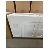 Mixed Size Shaker Sink Bases in White x 3