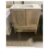 30" x 19" Single Vanity in Mango Wood w Single Sin