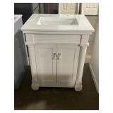 24" x 21" Vanity in White w Single Sink Top