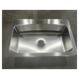 33" x 22" Drop-In Single Bowl Sink in Stainless