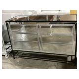 48" x 18" Mirrored Dresser/Chest in Black