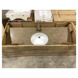 61" x 22" Single Sink Vanity Top in Brown Speckle