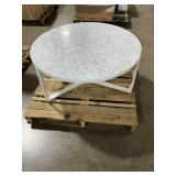 38" Round Outdoor Coffee Table in White