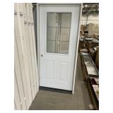 36" x 80" RH 1/2 View Steel Exterior Door in White