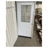 36" x 80" LH 1/2 View Steel Exterior Door in White