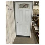 36" x 80" RH Steel Exterior Door w Arch-Top Window
