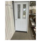 36" x 80" 2-Lite RH Steel Exterior Door-White