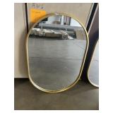 30" x 20" Brass Metal Oval Mirror