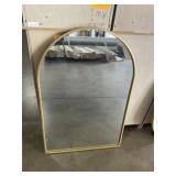 30" x 24" Arch-Top Brass Wall Mount Mirror