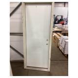 30" x 80" LH Exterior Door in White