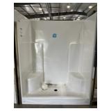 60"W Fiberglass Shower Surround in White