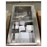 36" Dbl Bowl Farmhouse Sink with Accessories in SS