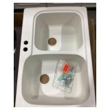 33" x 22" Drop-In Double Bowl Composite Sink