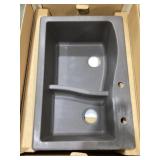 33" x 22" Drop-In Double Bowl Composite Sink