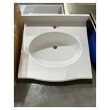 25" x 23" Single Sink Vanity Top in White