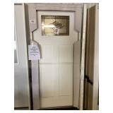 RH 36" x 80" Primed Fiberglass Blk Leaded Door