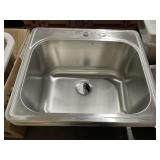 25" x 22" SS Drop-in Single Bowl Sink