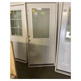 36" RH 1/2 Lite Steel Entry Door