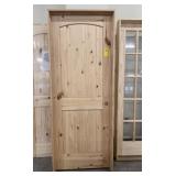 30" x 80" LH Knotty Pine Arch Top Door
