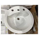 19" Ceramic Drop-In Bathroom Sink in White x2