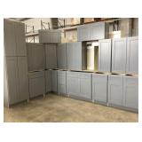 15Pc 36" Silvercreek Platinum Shaker Kitchen