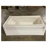 60" x 32" Fiberglass RH Bathtub with Skirt