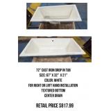 72" Cast Iron Drop In Tub