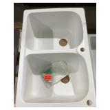 33" x 22" Composite Double Bowl Sink in White