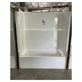 60"W Fiberglass Shower/Tub Surround in White