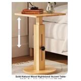 Solid Natural Wood Nightstand/Accent Table