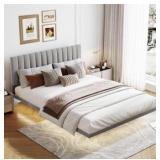 Tzou Queen Floating Bed (Gray)
