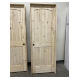 28" x 80" RH Knotty Pine 2P Arch Top Interior Door