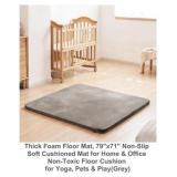 Uniency Grey 79" x71" Foam Baby Play Mat
