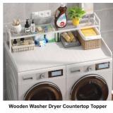Wood Washer Dryer Countertop Topper w/Shelf