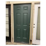 36" x 80" LH Fiberglass 6-Panel Exterior Door