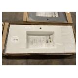 47-1/4" White Wall Mounted Counter Sink
