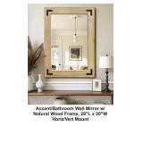 Trahome 28 X 20 Wood Frame Mirror x 2